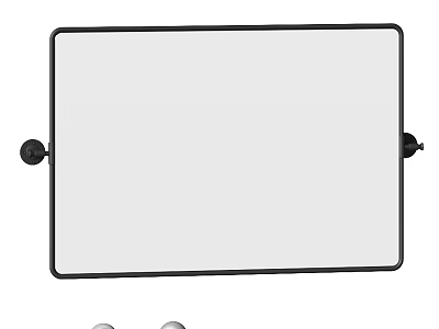 Sleek Modern Rectangular Mirror with Black Metal Frame Wall Mounted Home Decor Piece 3d model