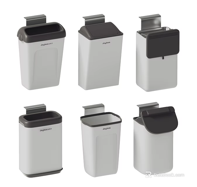 Public Facility Simplehuman Trash Bins With Different Designs And Lids 3d model 