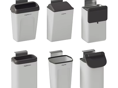 Public Facility Simplehuman Trash Bins With Different Designs And Lids 3d model
