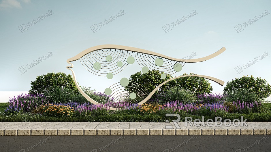 Modern Urban Sculpture Outdoor Fish-shaped Abstract Sculpture Landscape Sculpture Sculpture model