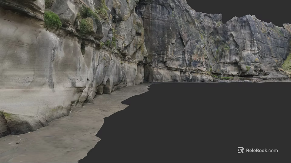 Detailed Natural Microtopography With Layered Rock Textures And Scenic Cliff Formations 3d model 