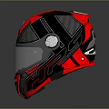 GIVI Red And Black Motorcycle Helmet With Clear Visor And Ventilated Design