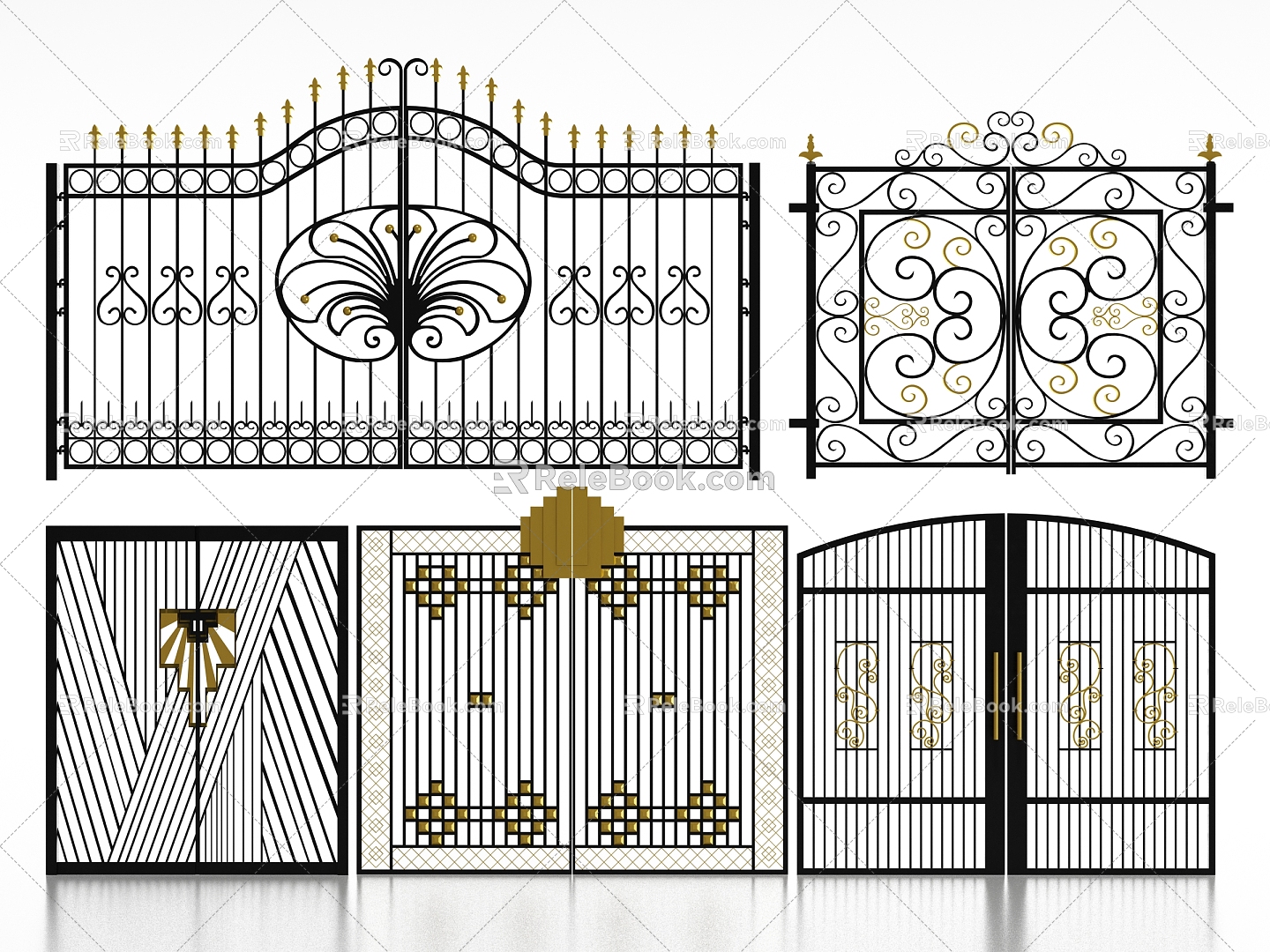 European gate wrought iron gate 3d model