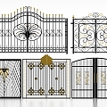 European gate wrought iron gate 3d model