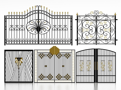 European gate wrought iron gate 3d model