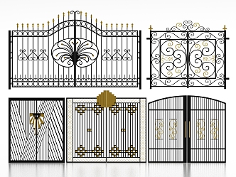 European gate wrought iron gate 3d model