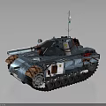 Military Tank With Camouflage Paint Cannon Flag On Top Tracks And Equipment Details