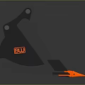 Heavy Duty Durable Metal BLU Black Automotive Excavator Bucket With Orange Tips