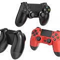 Black And Red Game Controllers As Entertainment Electronics With Different Styles 3d model