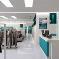 Modern Clothing Store Interior With Bright Lighting Clothing Racks And Fashion Apparel