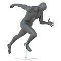 Dynamic Gray Running Pose Mannequin For Commercial Retail Display Equipment 3d model