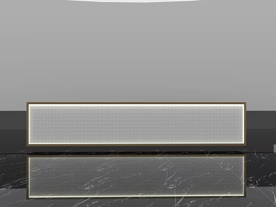 Modern Reception Desk With Sleek Marble Top And Metallic Frame Design 3d model