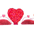 Perfect Photo Spot Featuring Giant Heart Shaped Red Pink Butterfly Decoration