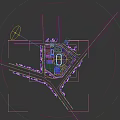 School Building With Red Brick Green Lawn Palm Trees Red Running Track And White Lines