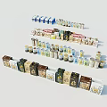Variety of Packaged Food Items with Different Packaging Types Like Boxes Cans and Bottles