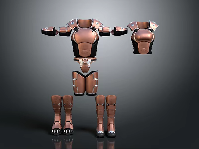 Character Creature Themed Armor Set Featuring Chest Shoulder And Leg Components 3d model