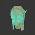 Red Head Sculpture With Braided Hair And Pointed Ears Fantasy Character Design