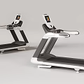 Modern Treadmill Sports Equipment With Digital Display And Sleek Ergonomic Handrails Design