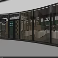 Modern Core Spaces Building With Glass Facade White Curved Roof Indoor Seating And Green Plants