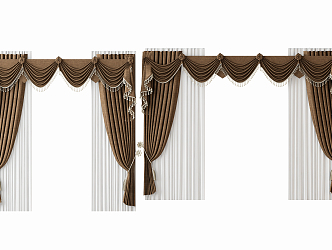 European-style curtains 3d model