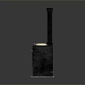 Vintage Black Stove With Two Burners Firewood Base And Chimney