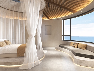 Quiet Sea View Room 3d model