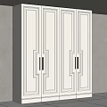 Elegant Modern Wardrobe Design With Sleek White Paneled Doors And Golden Handles