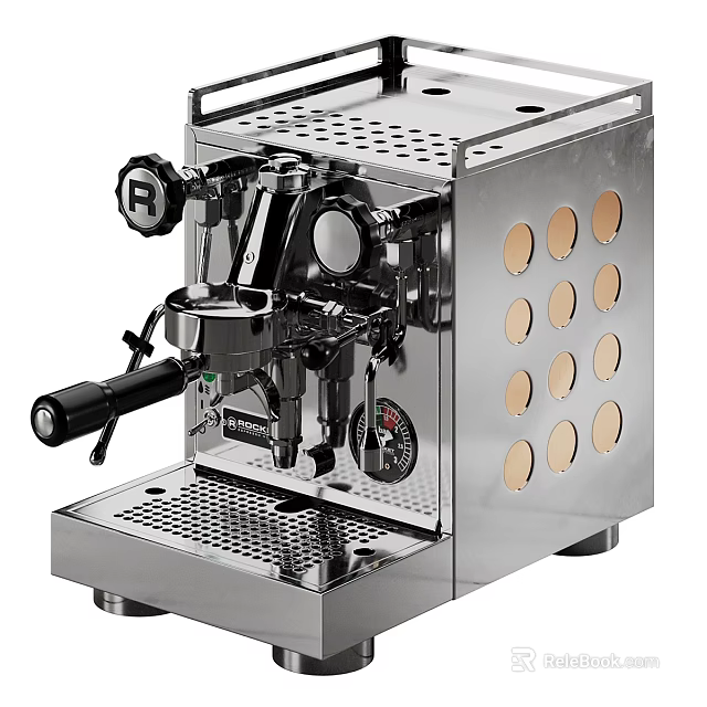 Modern Stainless Steel Coffee Machine As Functional Kitchen Appliance With Sleek Design 3d model 