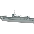 Gray Military Warship With Hull Number 627 Deck Structure Railing And Antenna 3d model