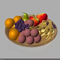 Colorful Fruit Platter With Oranges Grapes Apples Bananas And Pears