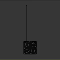 Black Square Electronic Cooling Fan Appliance With Long Rod Structure