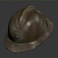 Vintage Military Weapon Helmet With Rustic Metal Surface And Aged Texture Design