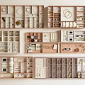 Organized Jewelry Storage with Multiple Compartments and Neatly Arranged Accessories