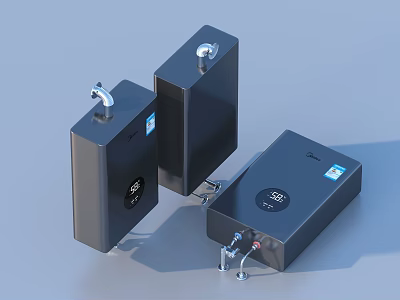Black Industrial Control Modules With Knobs Buttons And Interface Panels 3d model