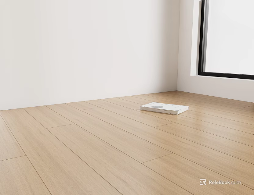 Light Hardwood Floor In Bright Room With White Walls And Natural Light 3d model 
