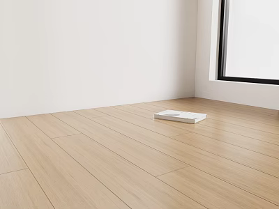 Light Hardwood Floor In Bright Room With White Walls And Natural Light 3d model