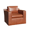 Brown Leather Single Sofa Featuring Modern Design And Comfortable Armrest Details 3d model