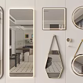 Various Shapes Wall Mounted Mirrors Round Square Hexagonal Modern Design For Home Decor