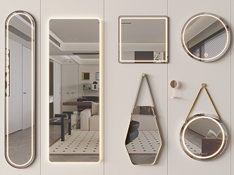 Modern mirror full-length mirror full-length mirror floor mirror vanity mirror hanging mirror intelligent bathroom mirror bathroom mirror 3d model