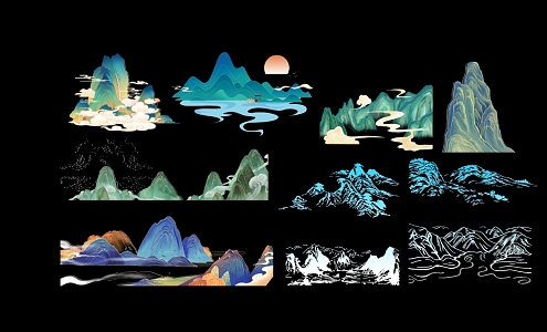 2D Landscape Silhouette 3d model