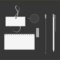 Modern Electronic Office Kit With Notebook Tag Mug Pencil Eraser And Ruler 3d model