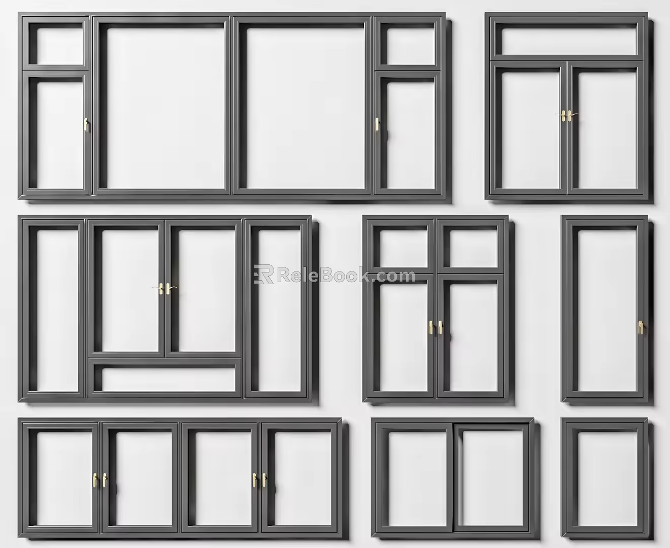 Modern windows 3d model