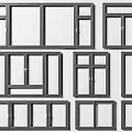 Modern windows 3d model