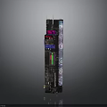 Tall Urban Tower Structure With Colorful Digital Screens And Illuminated Signs