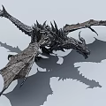 Mythical Dragon Sculpture With Intricate Textured Wings And Sharp Scales