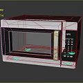 Modern Microwave Oven With Black Door And Digital Control Panel 3d model
