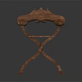 Traditional Wooden Chair Featuring Carved Details Armrests And Crossed Leg Design