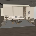 Modern coffee table combination 3d model