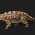 Realistic Detailed Armored Reptile Featuring Round Scales Back Spikes And Brown Orange Patterns