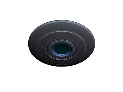 Black Circular Cover With Blue Central Area And Textured Outer Surface 3d model
